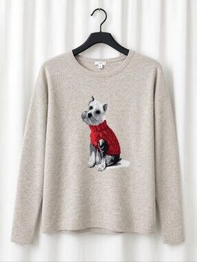J. Jill Weston the Dog Beige Heathered Pullover Cotton Blend Casual Knit Sweater